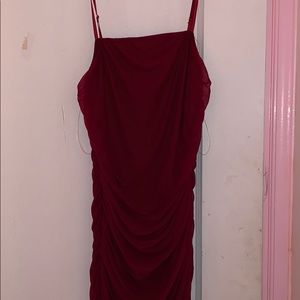 Ruched Midi dress with side split